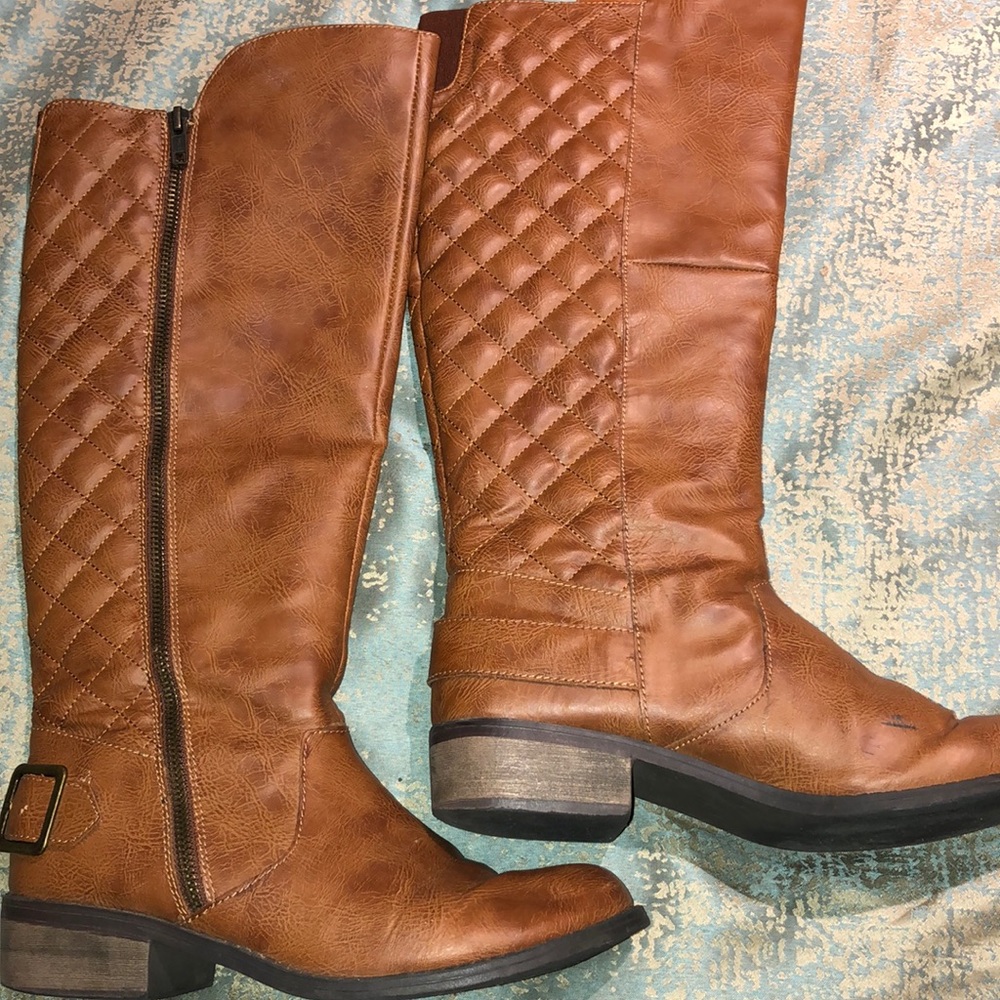 Arizona Tall light brown leather riding boots